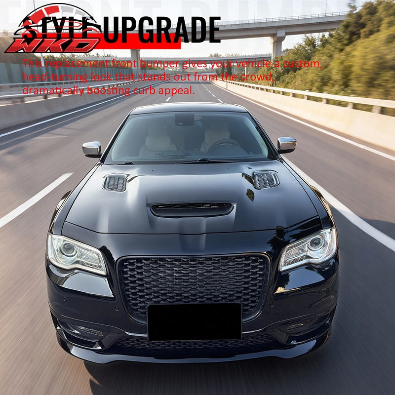 For 15-23 Chrysler 300 Sport Style Front Bumper Cover w/ Fog Lights Gloss Grille