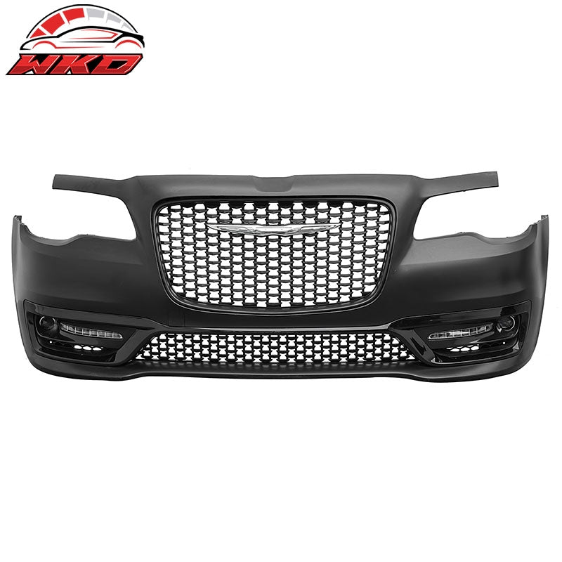 For 15-23 Chrysler 300 Sport Style Front Bumper Cover w/ Fog Lights Matte Grille