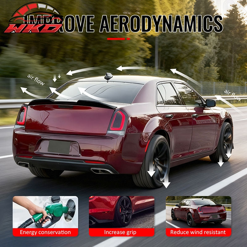 Wholesale 11-23 Chrysler 300 Trunk Spoiler Carbon Fiber Print M Style Rear Wing ABS - Wikond Auto