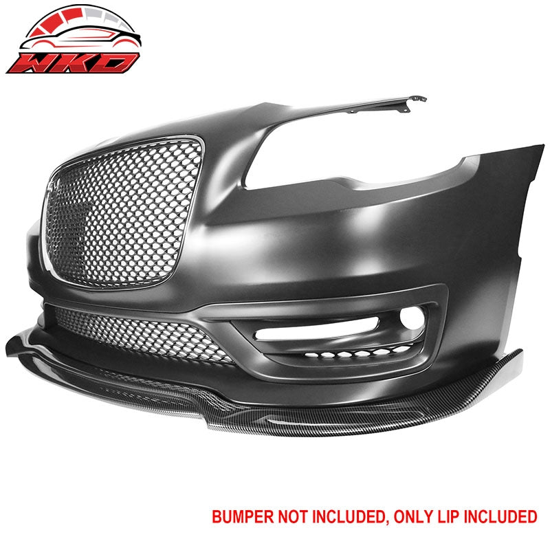 Fits 15-23 Chrysler 300 V2 Style Front Bumper Lip Spoiler PP Carbon Fiber Print