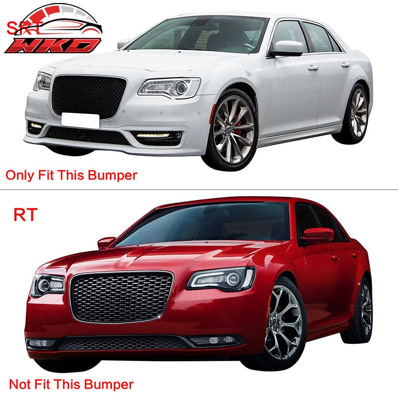 Fits 15-23 Chrysler 300 V2 Style Front Bumper Lip Spoiler PP Carbon Fiber Print