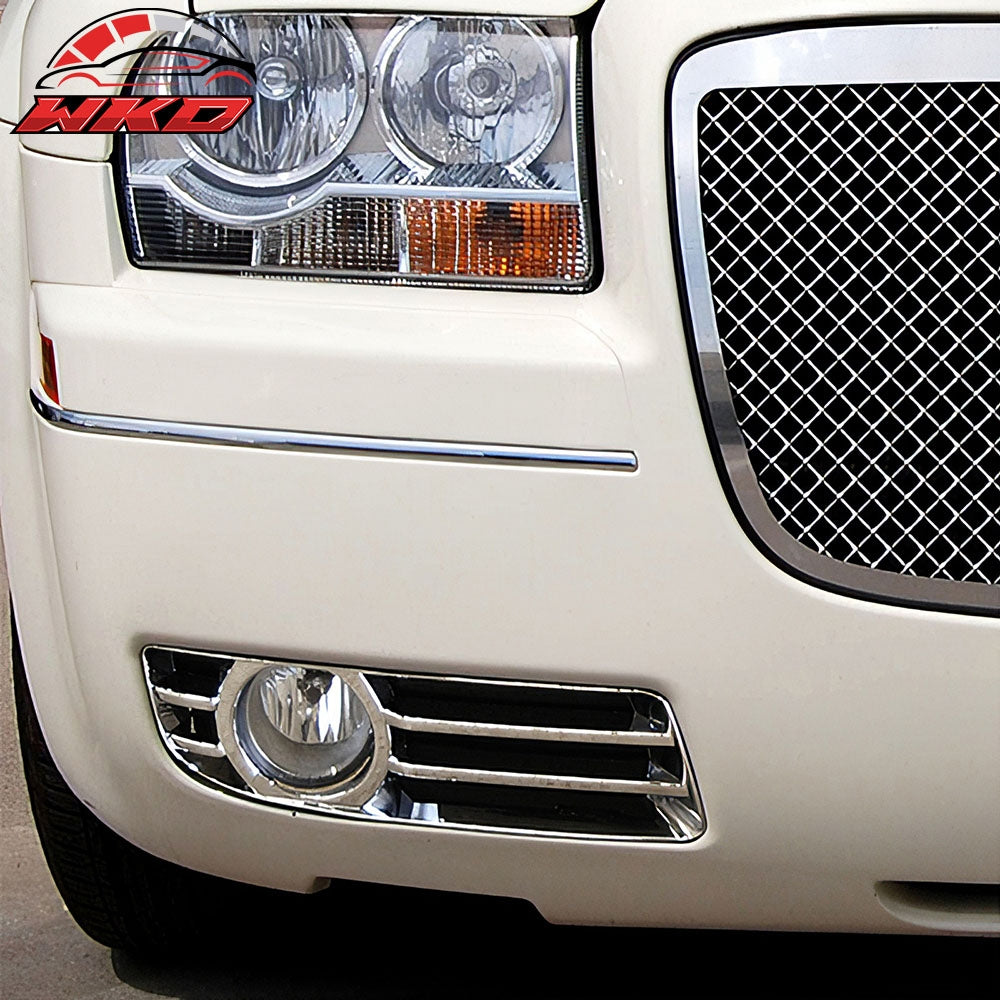 Wholesale 05-10 Chrysler 300 2PCS Front Bumper Fog Light Lamp Bezel Cover Trim Chrome
