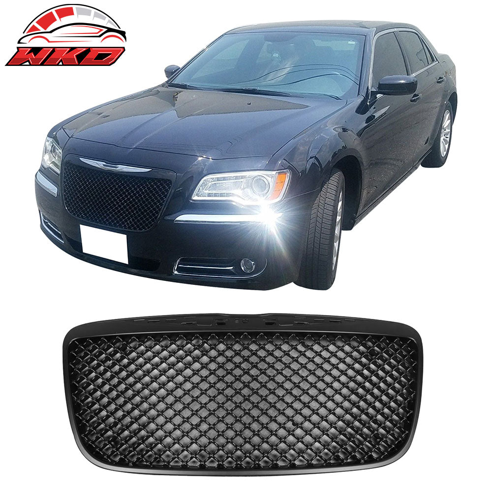 Fits 11-14 Chrysler 300 300C B Style Front Bumper Hood Mesh Insert Grille ABS