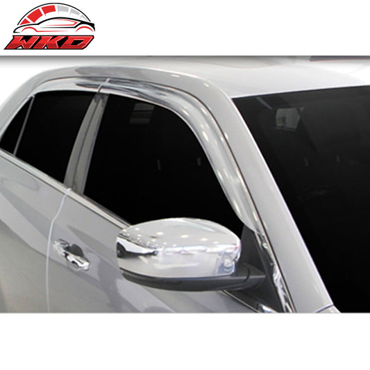 Fits 11-23 Chrysler 300 4PCS Window Visors Vent Rain Guards Tape-On ABS Chrome