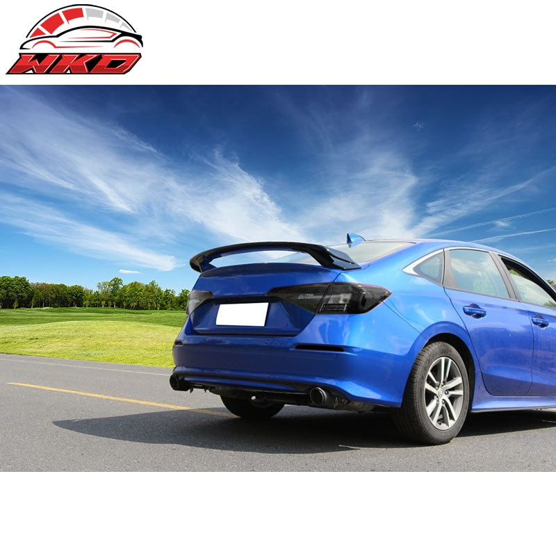Fits 22-26 Honda Civic 11th 4D Trunk Spoiler HPD Style Rear Wing Gloss Black Lip