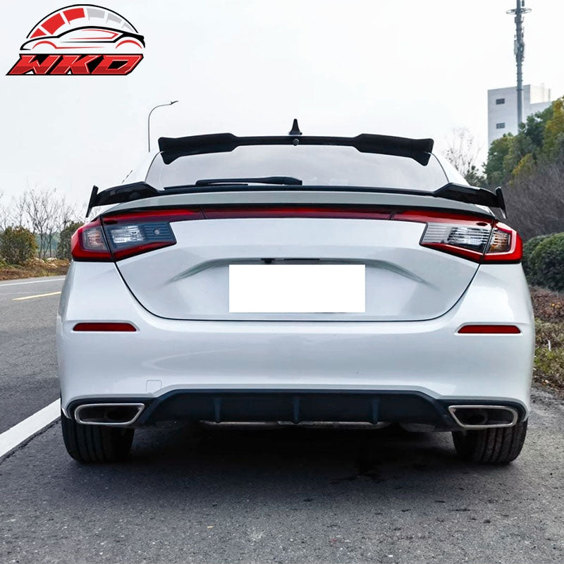 Fits 22-26 Honda Civic 11th Gen Hatchback IKON Trunk Spoiler ABS Gloss Black