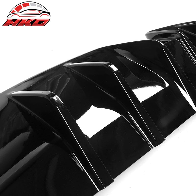 Fits 22-26 Civic EX/Touring/SI Gloss Black Rear Bumper Lip W/ Quad Exhaust Tips