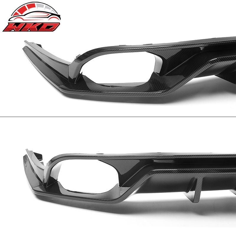 Fits 22-26 Civic EX/Touring/Si Carbon Fiber Print Rear Bumper Lip W/Exhaust Tips