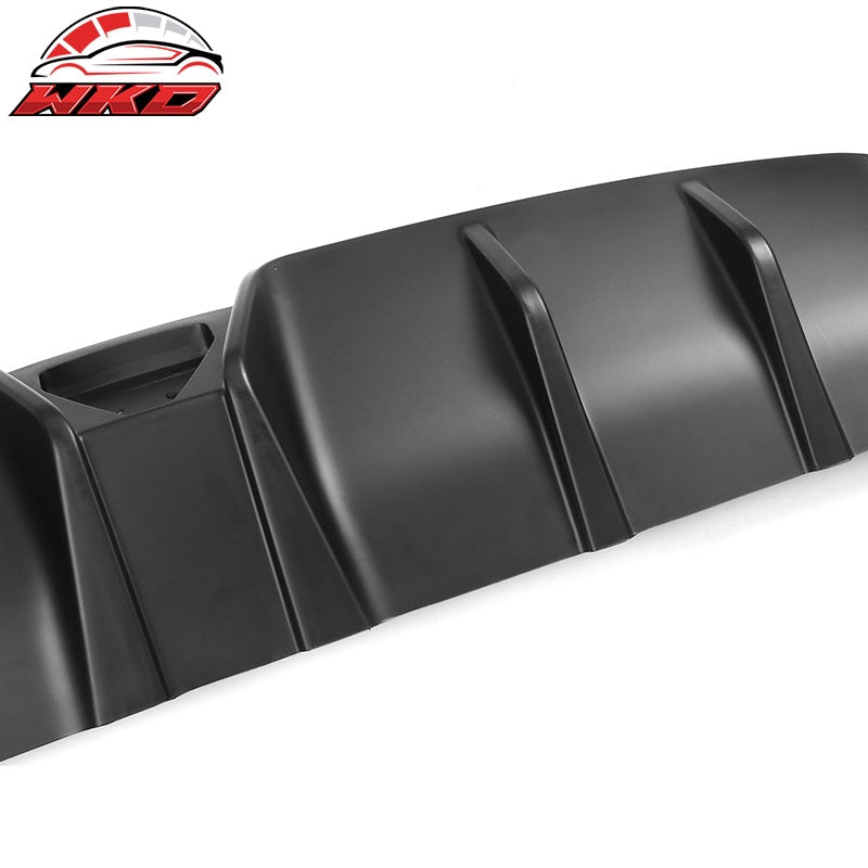 Fits 22-26 Civic EX/Touring/Si Matte Black Rear Bumper Lip W/Quad Exhaust Tip PP