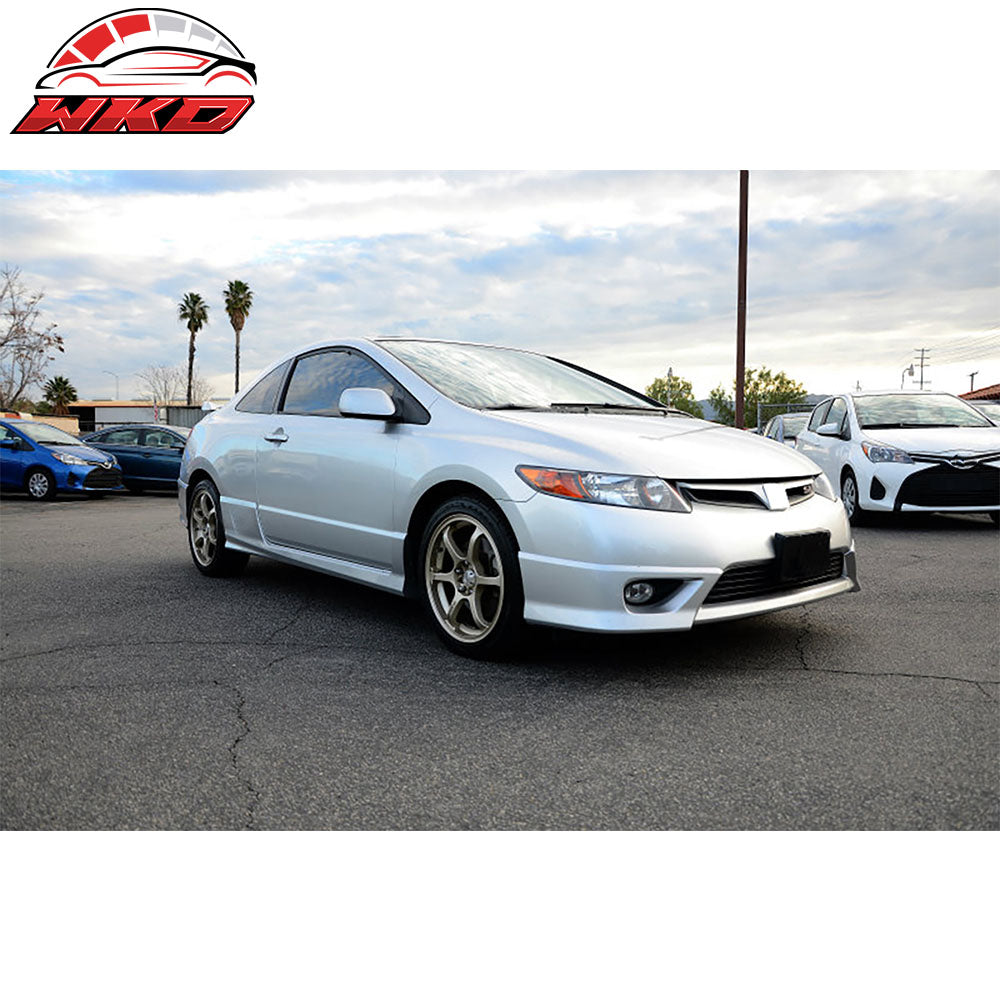 Fit 06-08 Honda Civic Coupe HF-P Style Front Bumper Lip Spoiler Splitter PU