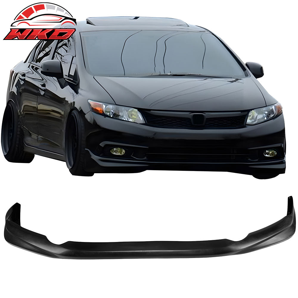 Fits 12 Civic 4Dr Sedan JDM MD Style Front Bumper Lip Spoiler - PU