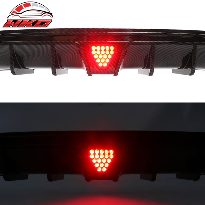 Fits 22-24 Civic Hatchback Carbon Fiber Print Rear Diffuser W/ Corner Spats PP