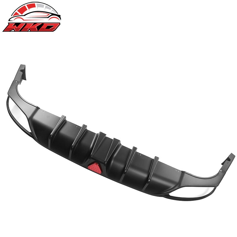 Fits 22-24 Civic Hatchback Matte Black Rear Bumper Diffuser W/ Corner Spats PP