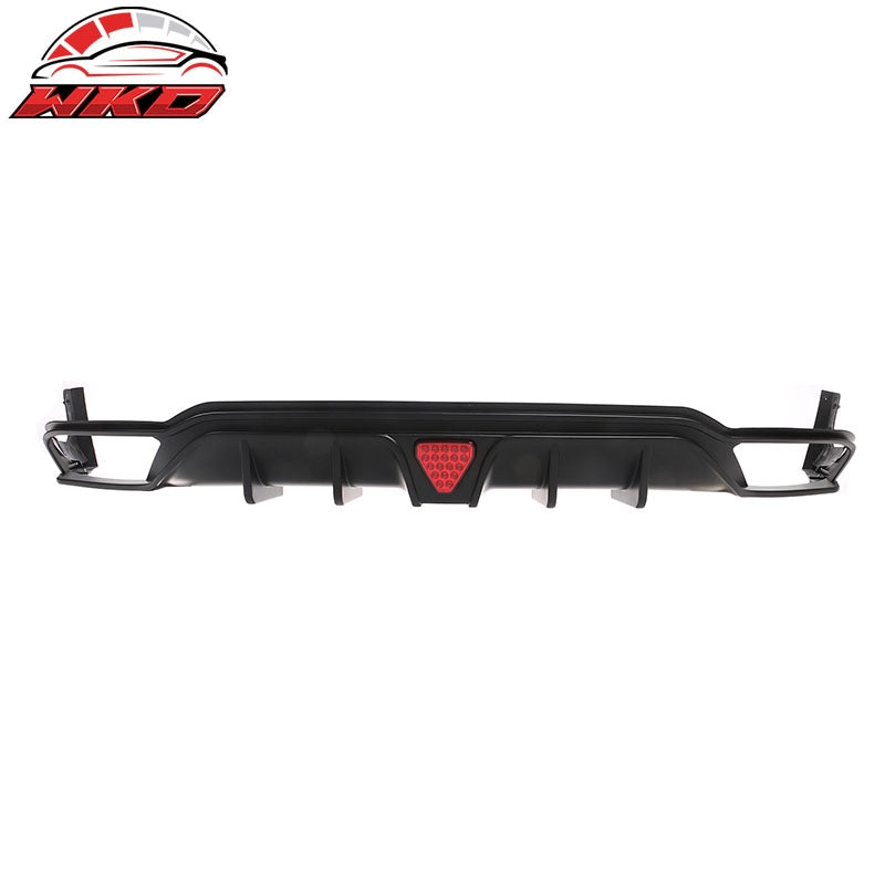 Fits 22-24 Civic Hatchback Matte Black Rear Bumper Diffuser W/ Corner Spats PP