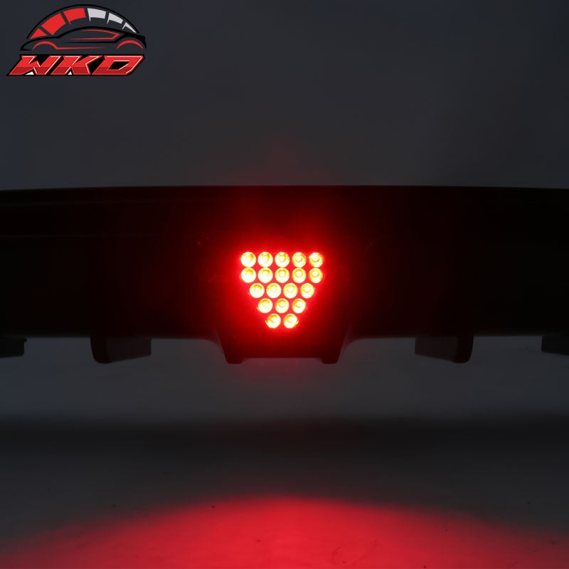Fits 22-24 Civic Hatchback Matte Black Rear Bumper Diffuser W/ Corner Spats PP