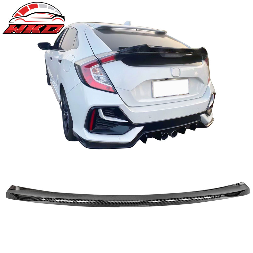 Fits 17-21 Honda Civic 10th Hatchback V Style Trunk Spoiler Carbon Fiber Print