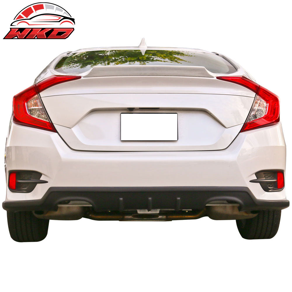 Fits 16-21 Honda Civic 10th 4Dr Sedan TCS Style Rear Diffuser - PU
