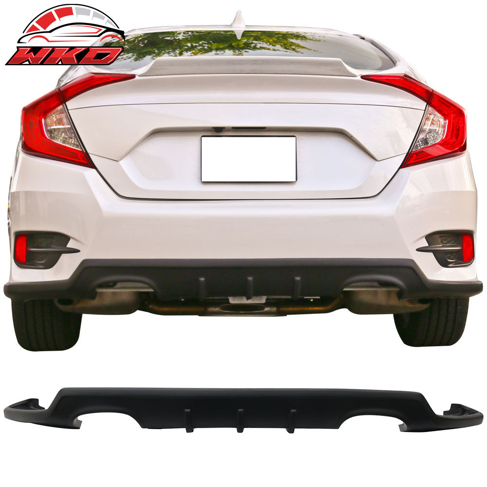 Fits 16-21 Honda Civic 10th 4Dr Sedan TCS Style Rear Diffuser - PU