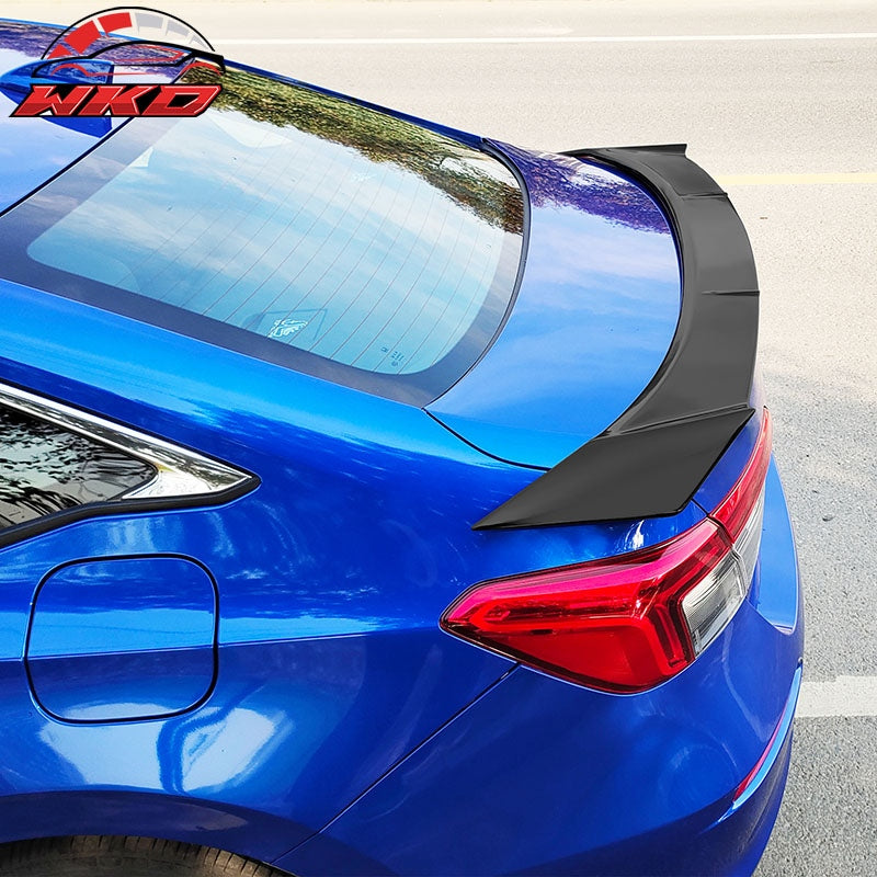 Fits 22-26 Honda Civic Sedan 4-Door IKON Style Trunk Spoiler Lip ABS Matte Black