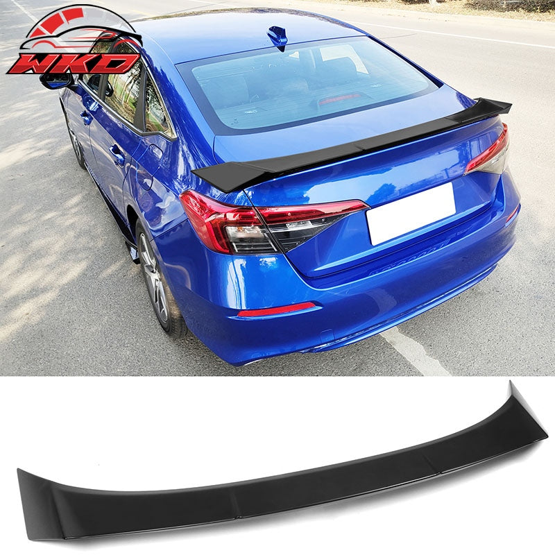 Fits 22-26 Honda Civic Sedan 4-Door IKON Style Trunk Spoiler Lip ABS Matte Black