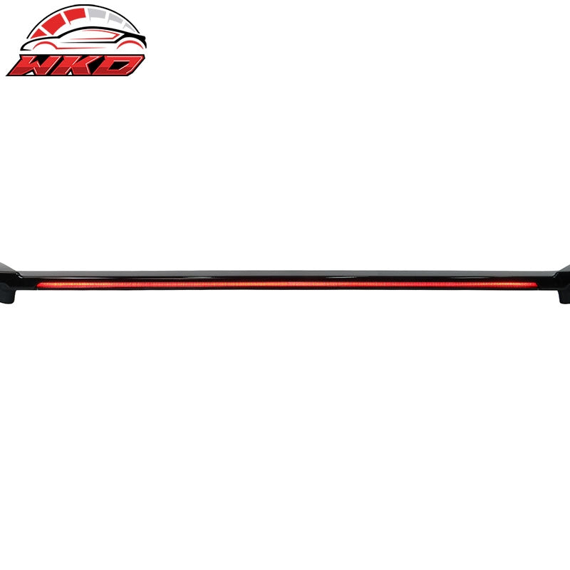 Fits 16-21 Honda Civic Sedan Long LED Rear Trunk Spoiler Wing Gloss Black ABS