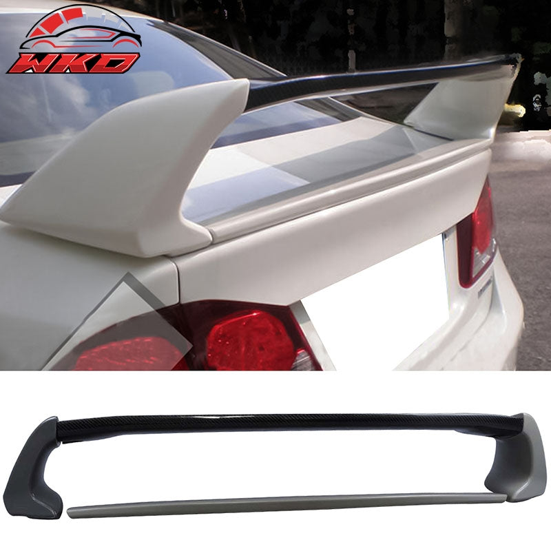 Fits 06-11 Honda Civic Sedan Mugen RR Style Carbon Fiber CF Rear Trunk Spoiler