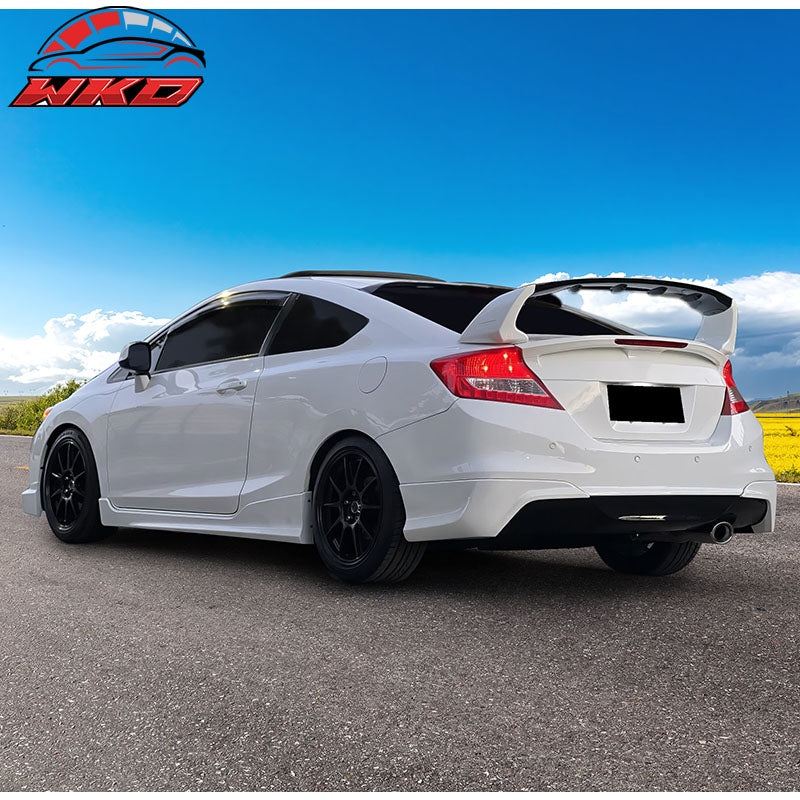 Fits 12-15 Honda Civic Sedan Mugen Style Rear Trunk Spoiler Unpainted ABS 4PCS