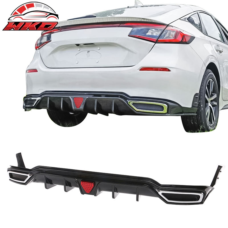 Wholesale For 22-26 Civic Sport LX EX-L Carbon Fiber Print Rear Diffuser W/ Corner Spat PP