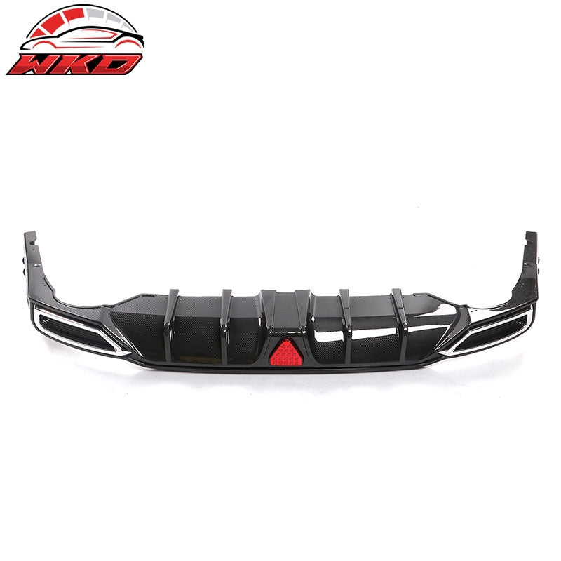 For 22-26 Civic Sport LX EX-L Carbon Fiber Print Rear Diffuser W/ Corner Spat PP
