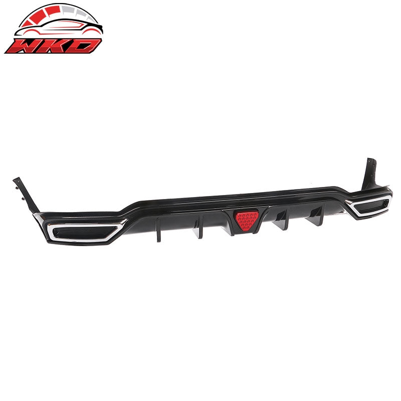 For 22-26 Civic Sport LX EX-L Carbon Fiber Print Rear Diffuser W/ Corner Spat PP