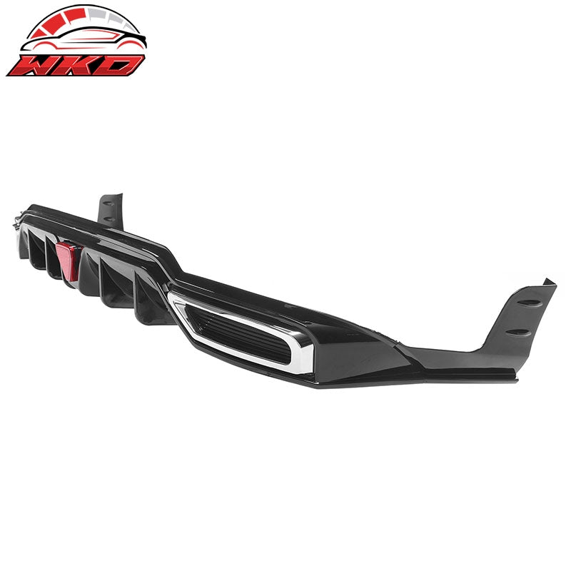 For 22-26 Civic Sport LX EX-L Gloss Black Rear Bumper Diffuser W/ Corner Spat PP