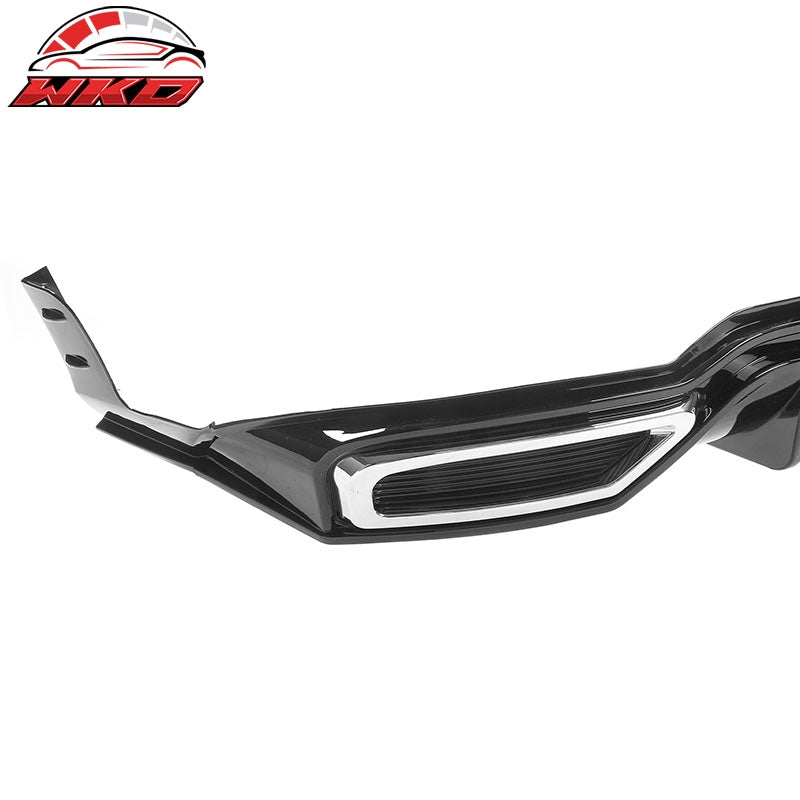 For 22-26 Civic Sport LX EX-L Gloss Black Rear Bumper Diffuser W/ Corner Spat PP