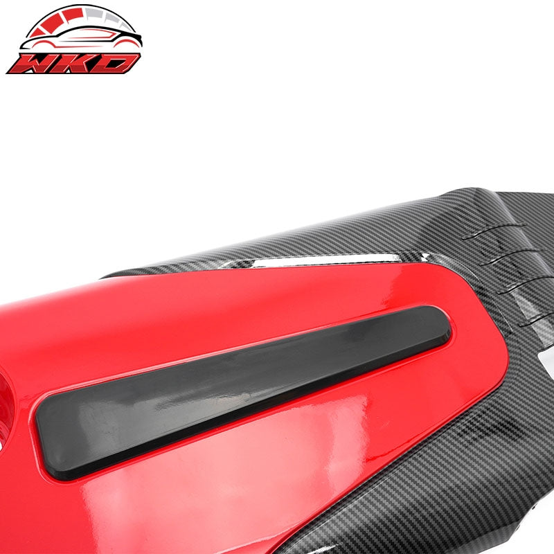 Fits 22-26 Civic Type R Style 1.5L Engine Valve Cover Carbon Fiber Print & Red