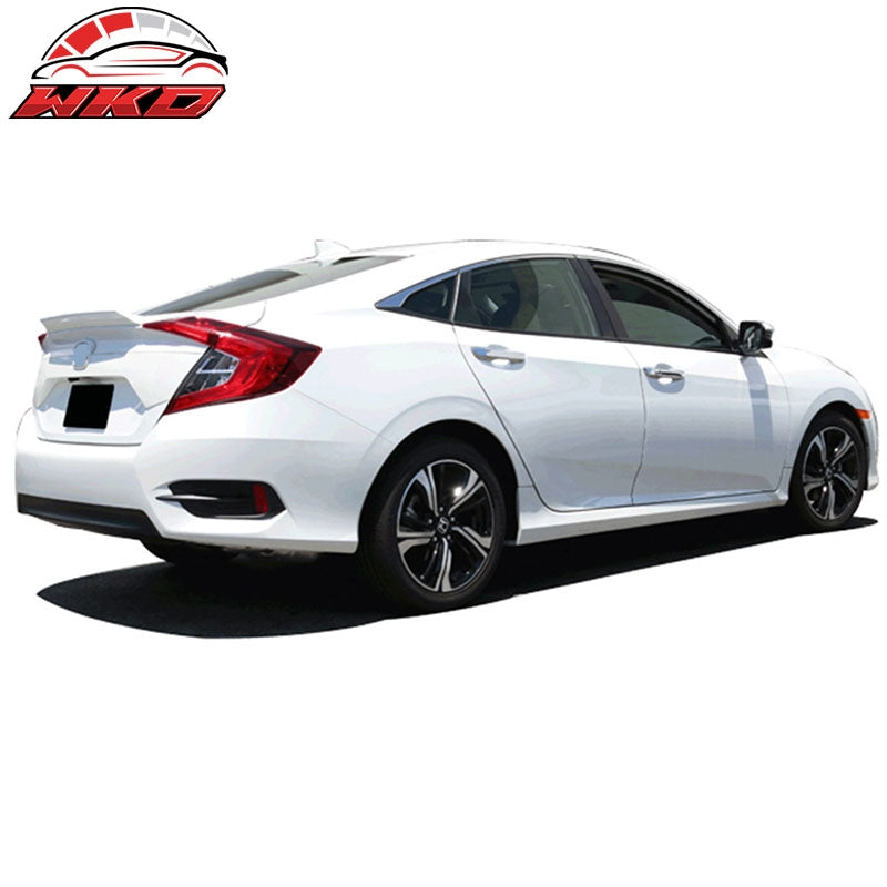 Fits 16-21 Honda Civic X 10th Gen Sedan IKON Style Matte Black Trunk Spoiler FRP