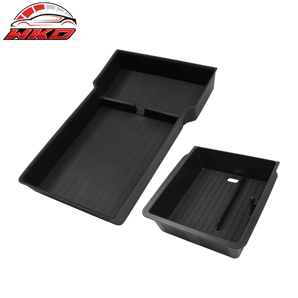 Fits 24-25 Tesla Model 3/Y TPE Lower Upper Center Armrest Organizer Storage Box