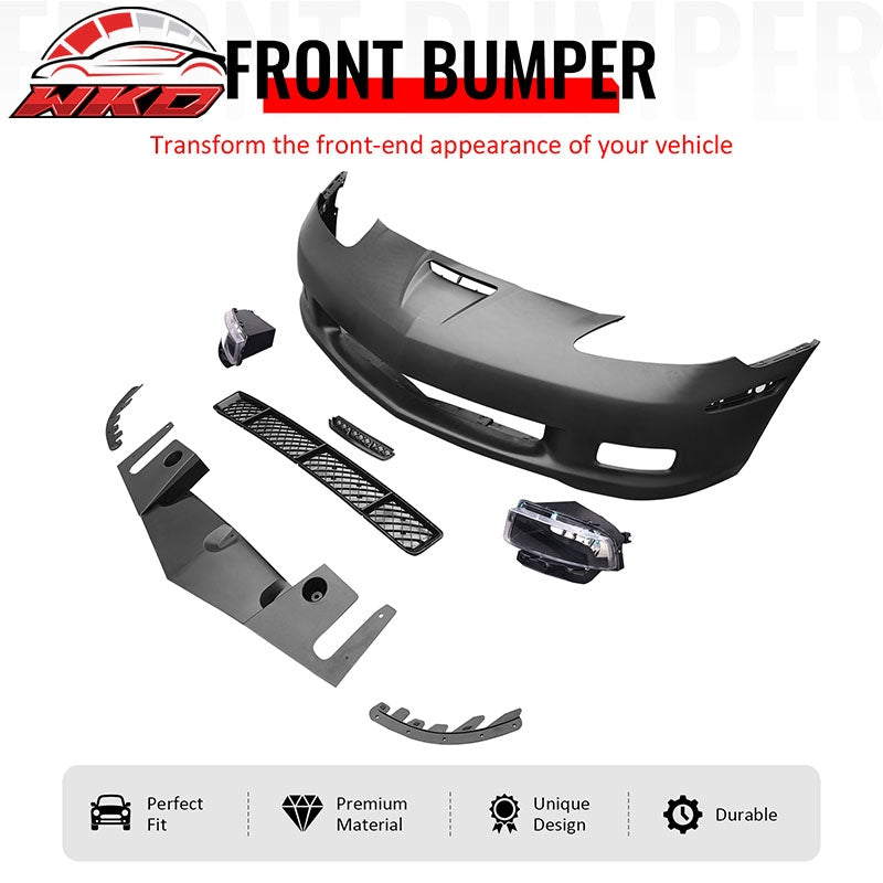 Fits 05-13 Corvette C6 Base Front Bumper Cover Z06 Conversion Assembly +Foglight
