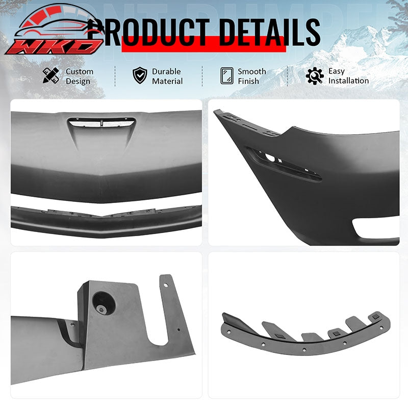 Fits 05-13 Corvette C6 Base Front Bumper Cover Z06 Conversion Assembly +Foglight