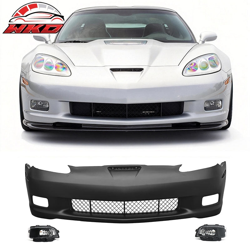 Wholesale For 06-13 Corvette C6 Front Bumper Cover Z06 Style Conversion Assembly +Foglight