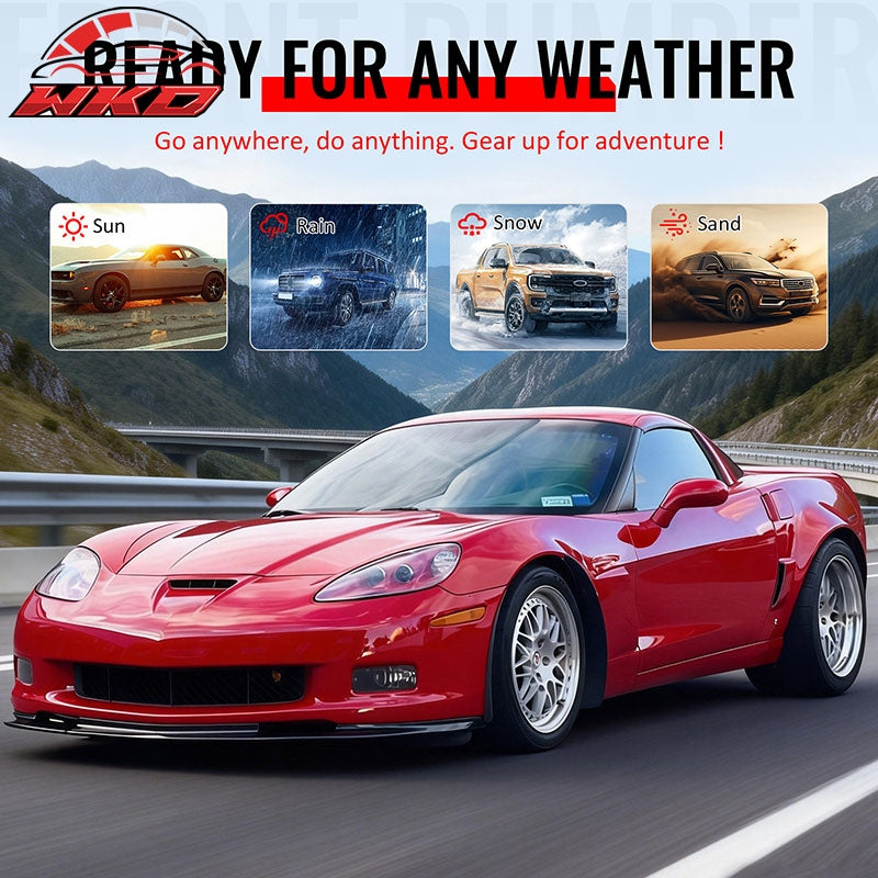 For 06-13 Corvette C6 Front Bumper Cover Z06 Style Conversion Assembly +Foglight
