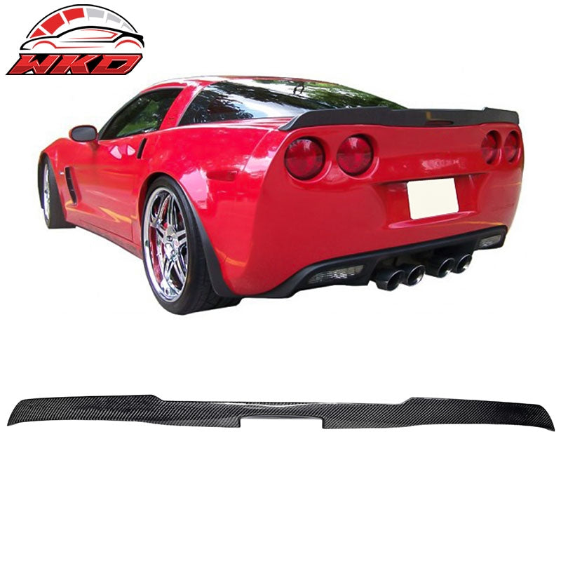 Fits 05-13 Chevy Corvette C6 H Style Trunk Spoiler Wing - Matte Carbon Fiber
