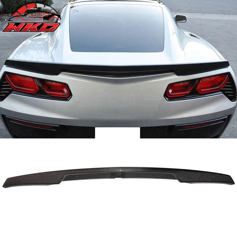 Fits 14-19 Chevrolet Corvette C7 Rear Trunk Spoiler Wing Lip Matte Carbon Fiber