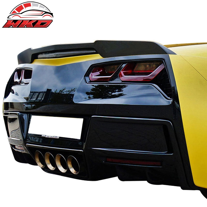 Fits 14-19 Chevy Corvette C7 ZR51 Style Rear Trunk Spoiler Wing FRP Primer Black