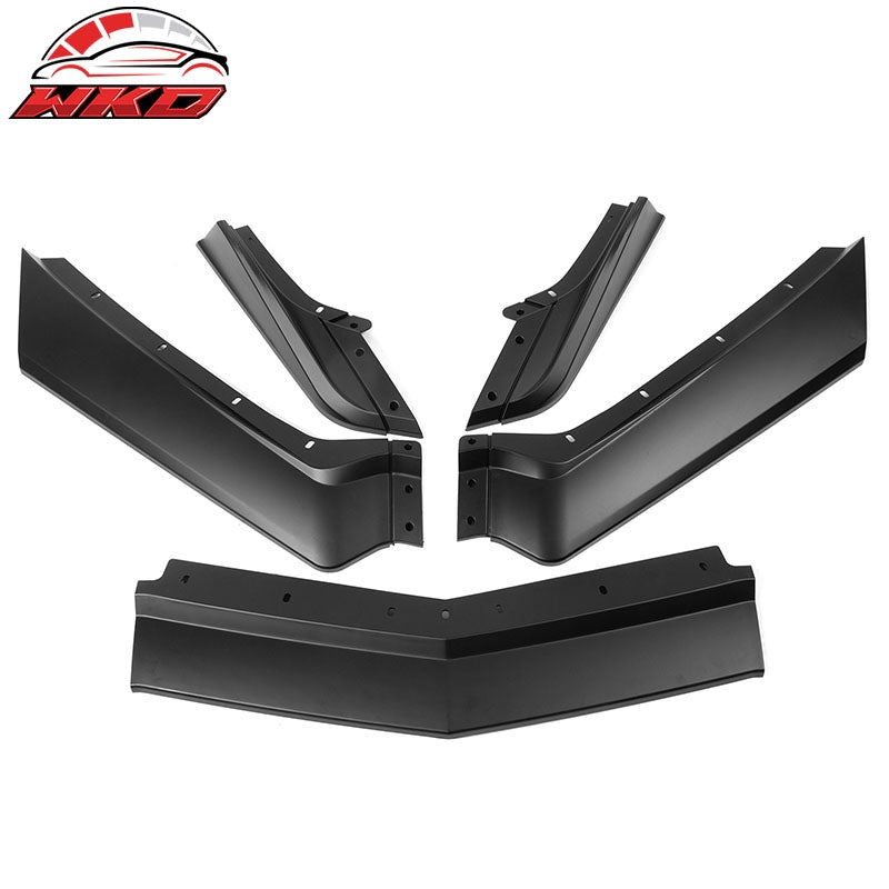 Fits 20-26 Chevy Corvette C8 5VM Style Matte Black Front Bumper Lip Spoiler 5PCS