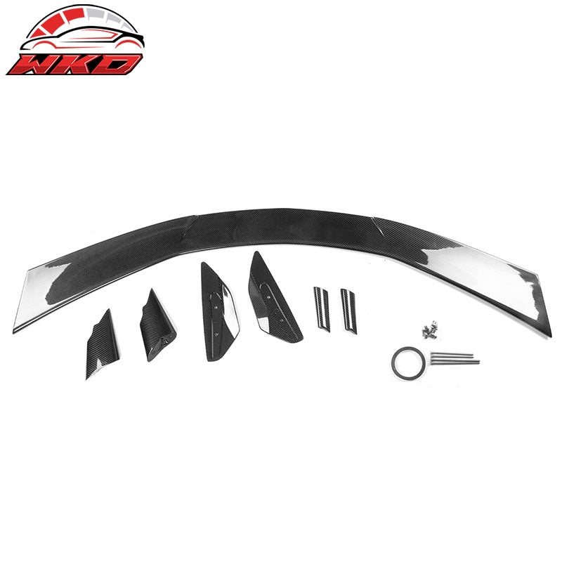 Fits 20-26 Chevrolet Corvette C8 High Wing Style Trunk Spoiler Carbon Fiber 7PC