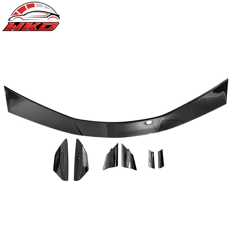 Fits 20-26 Chevrolet Corvette C8 High Wing Trunk Spoiler Carbon Fiber Print ABS