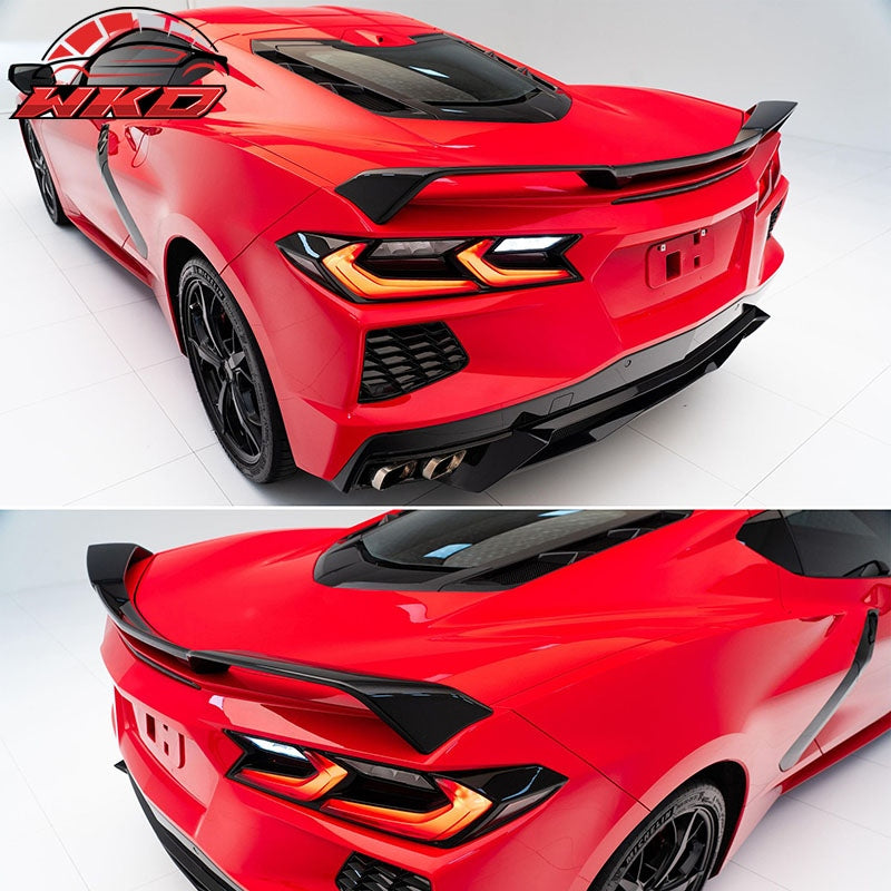 For 20-26 Chevy Corvette C8 Stingray&Z51 Z51 Style Trunk Spoiler Matte Black ABS