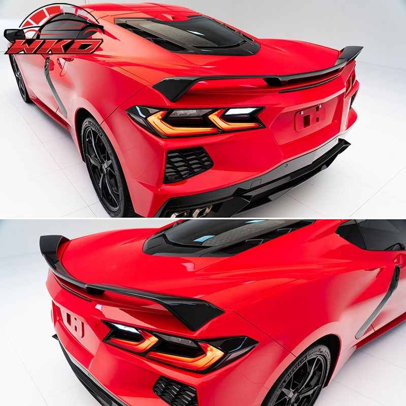 For 20-26 Chevy Corvette C8 Stingray&Z51 Z51 Style Trunk Spoiler Gloss Black ABS