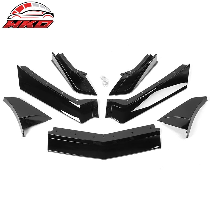 Fits 20-26 Chevy Corvette C8 Z51 STG 3 Front Bumper Lip ZR1 Style Gloss Black