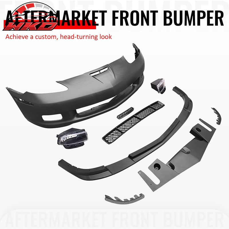 Fits 05-13 Corvette Front Bumper Cover Z06 +Foglight +Carbon Fiber Print ZR1 Lip