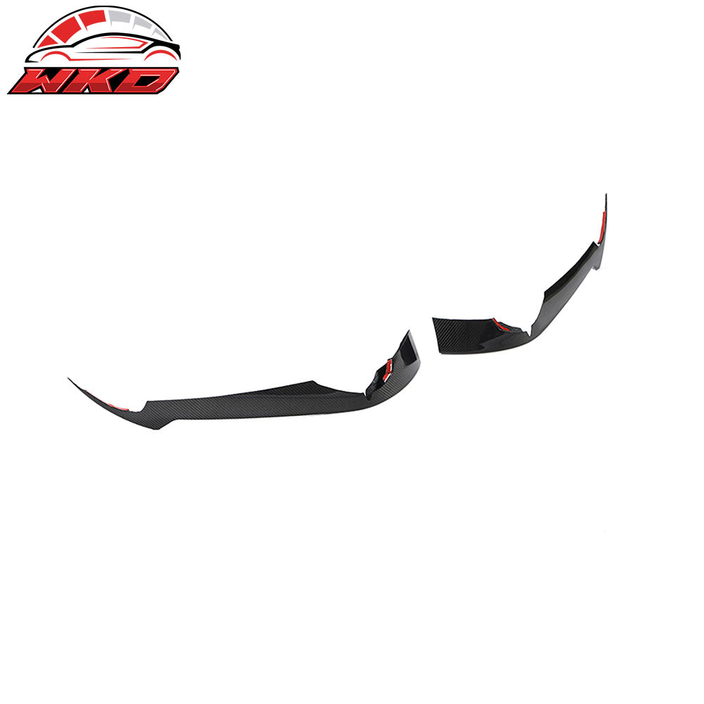 Fits 20-25 Chevrolet Corvette C8 IKON Front Bumper Canard Splitters Carbon Fiber